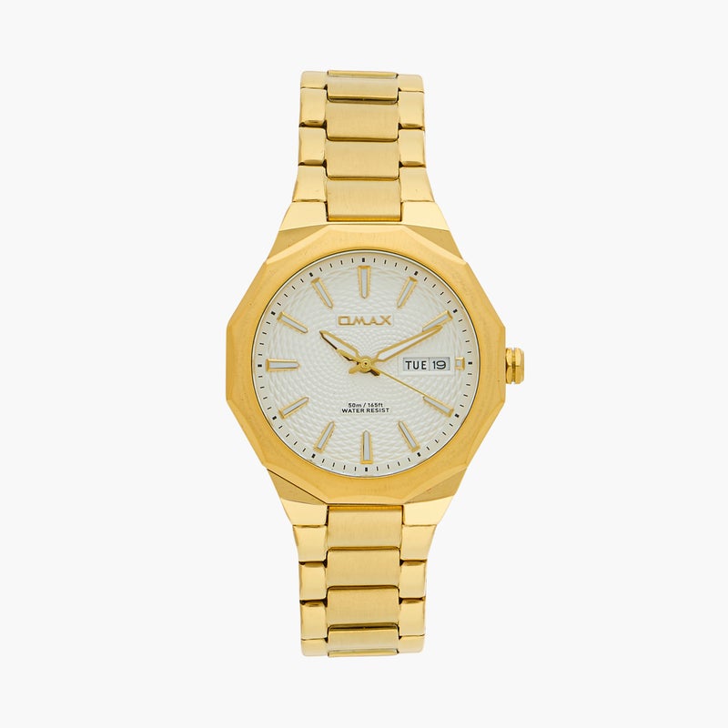 OMAX ساعة يد أنالوج ذهبية للنساء من أومكس - Image 1